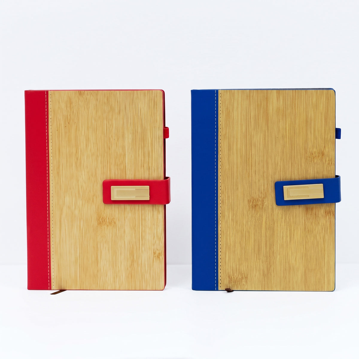 Custom branded A5 bamboo wood and leatherette notebooks with magnetic clasps in Nairobi