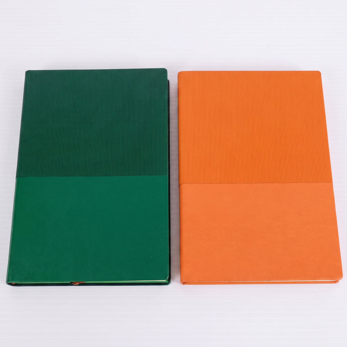 Custom branded A5 dual-texture leatherette notebooks with ribbed panel in Nairobi