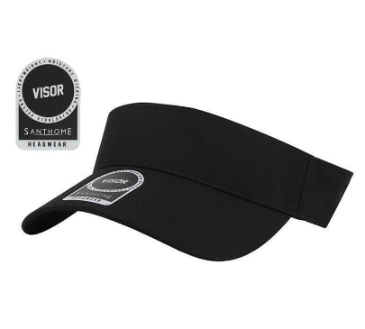 Custom embroidered imported APEX Santhome visor cap in black by Print365 Kenya