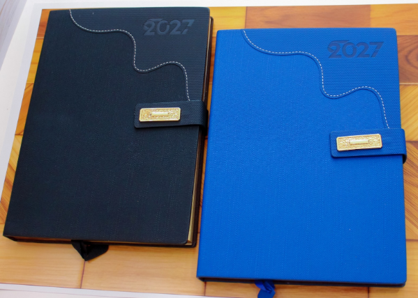 Custom Branded Executive 2027 B5 Diaries in Leatherette, Bamboo &amp; Wood