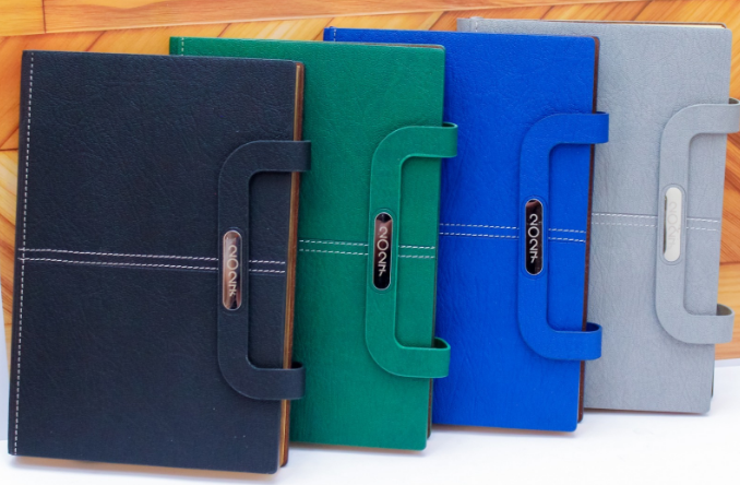 Custom Branded Executive 2027 A5 Diaries in Leatherette, Bamboo &amp; Wood