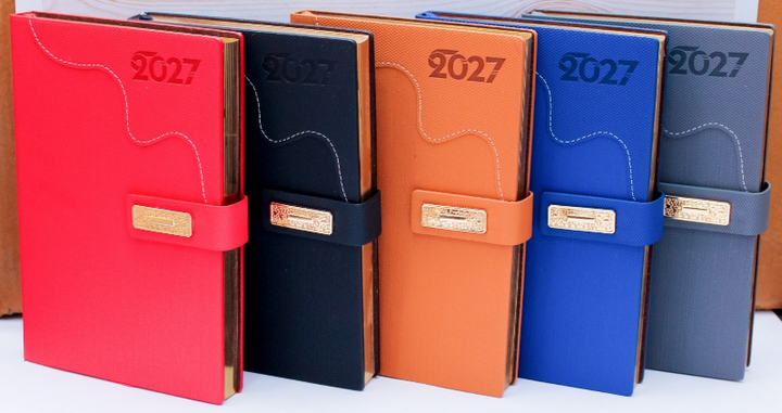 Custom Branded Executive 2027 A5 Diaries in Leatherette, Bamboo &amp; Wood