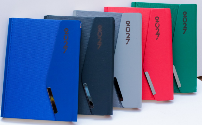 Custom Branded Executive 2027 A5 Diaries in Leatherette, Bamboo &amp; Wood