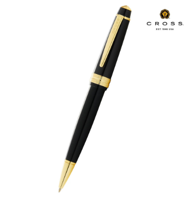 Custom engraved imported Cross Bailey Light polished black resin and gold tone ballpoint pen by Print365 Kenya   