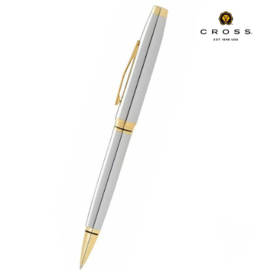 Custom engraved imported Cross Coventry Polished Chrome and gold tone ballpoint pen by Print365 Kenya   