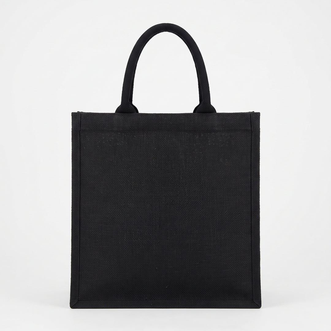 Deep black natural burlap B5 portrait jute tote bag priced at Ksh 800 in Nairobi