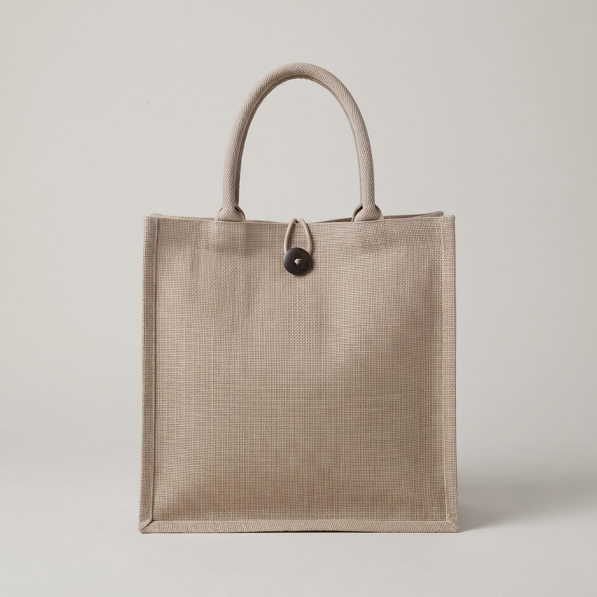 Custom screen-printed B5 plain buttoned jute bag by Print365 Kenya