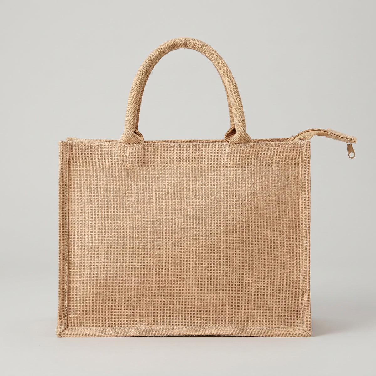 Custom screen-printed A5 plain zipped jute bag by Print365 Kenya