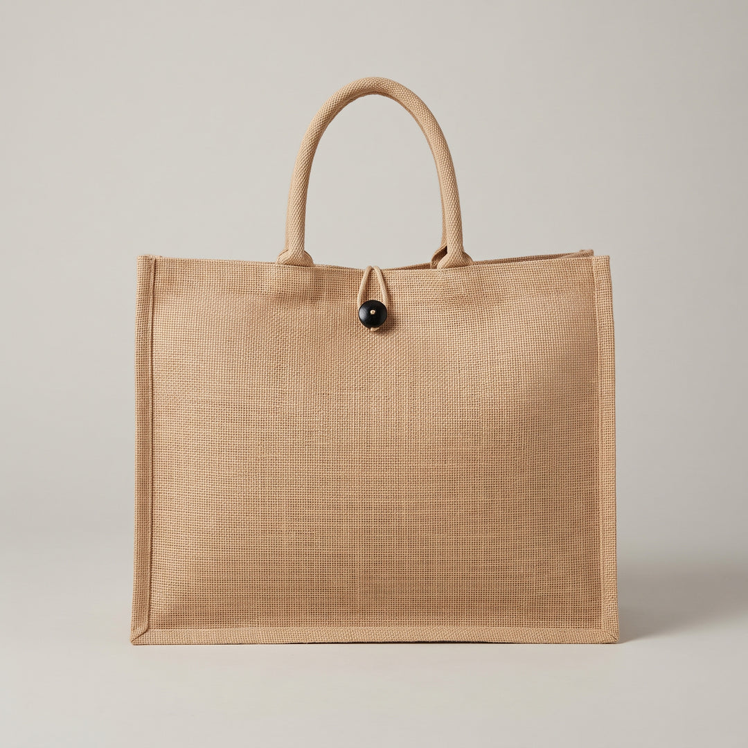 Custom screen-printed A3 buttoned fine Juco eco-friendly tote bag by Print365 Kenya