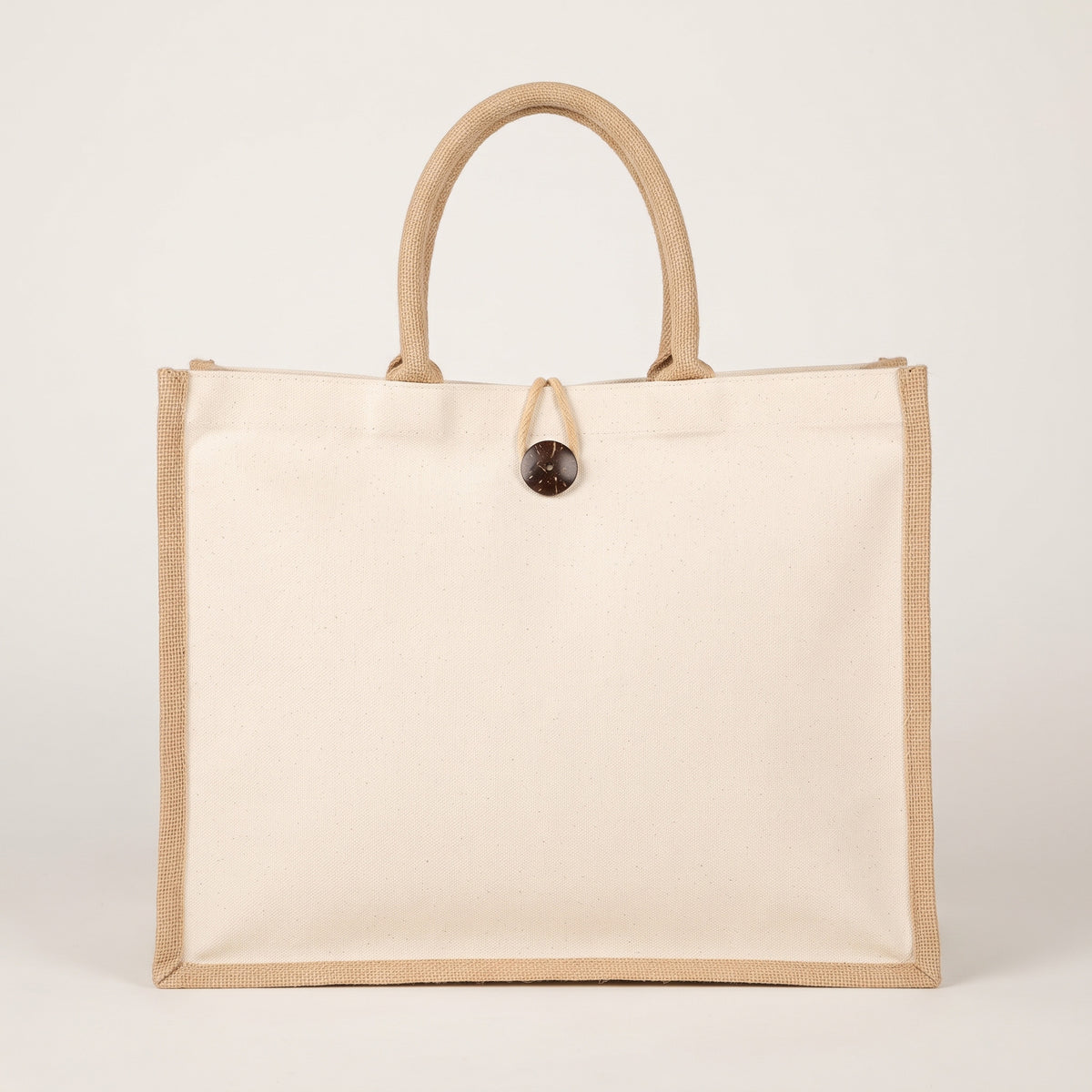Natural jute A3 landscape tote bag with off-white canvas face priced at Ksh 1100 in Nairobi