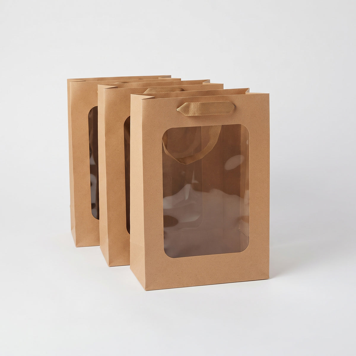 Natural brown kraft paper gift bag with transparent display window priced at Ksh 400 in Nairobi