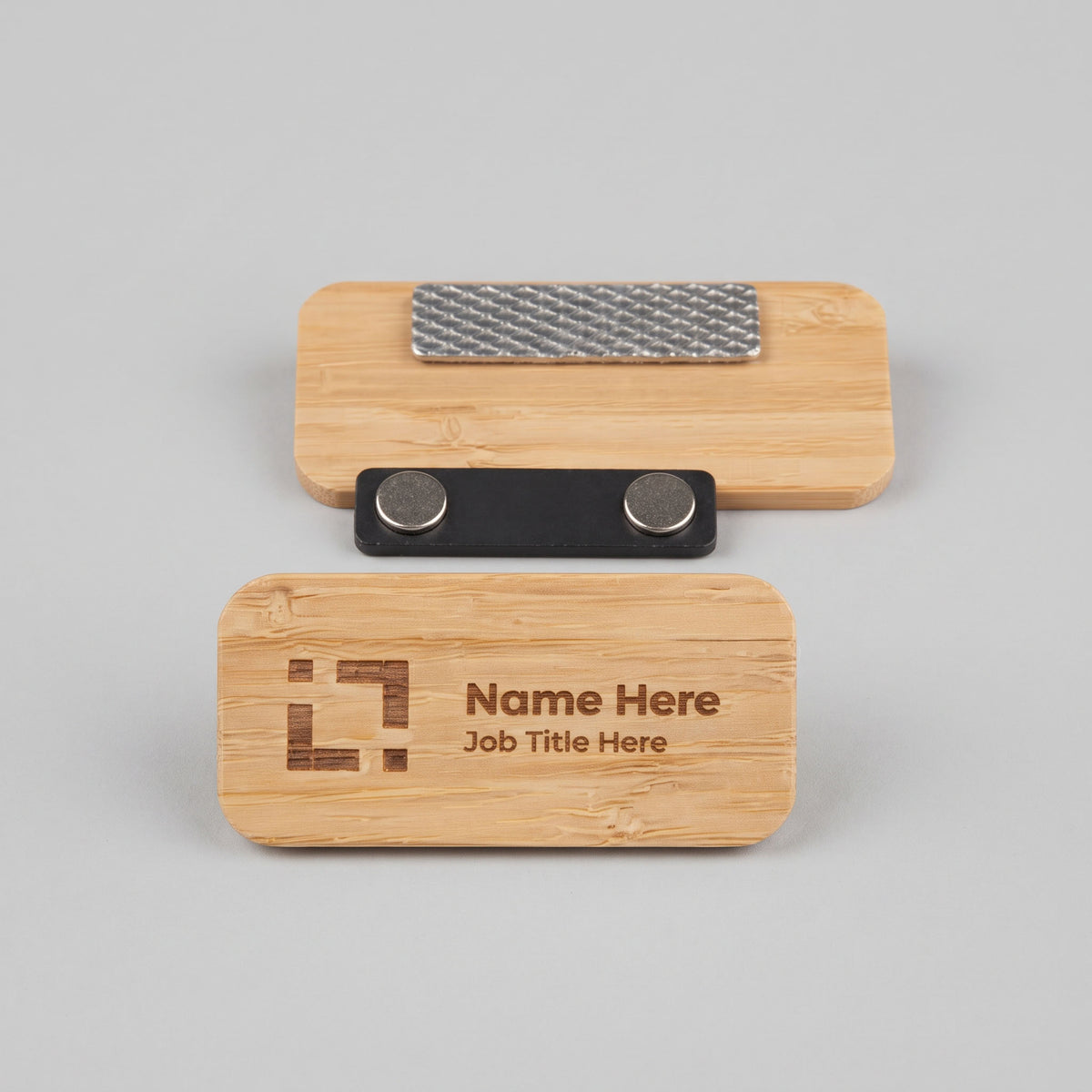 Custom laser-engraved imported CESA FSC-certified bamboo magnetic name badge by Print365 Kenya   