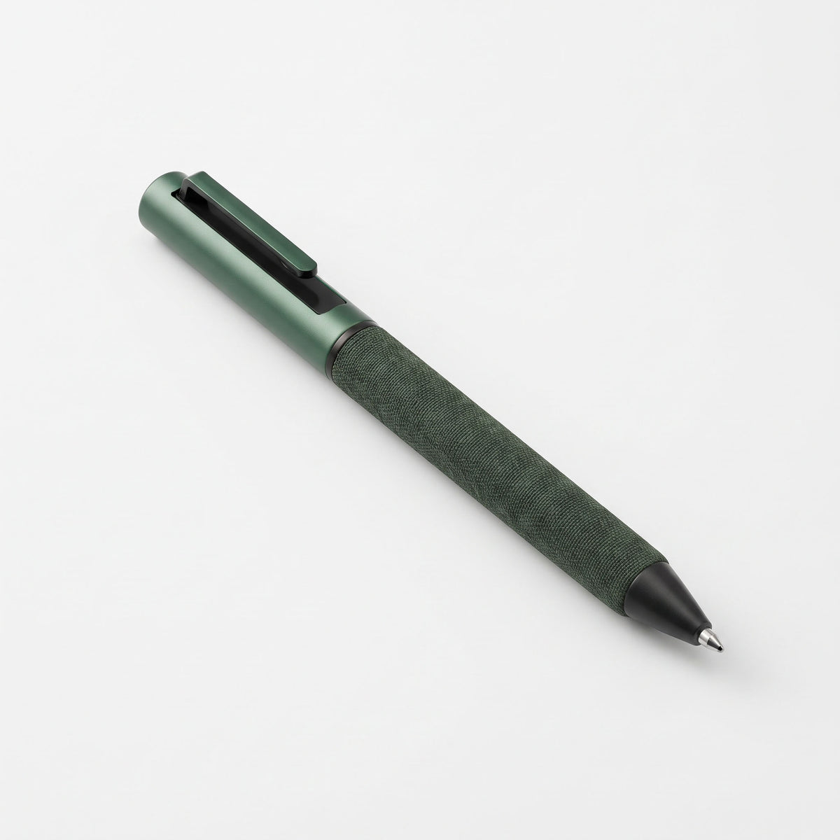 Custom laser-engraved imported HALLE dark green metal pen with textured grip by Print365 Kenya