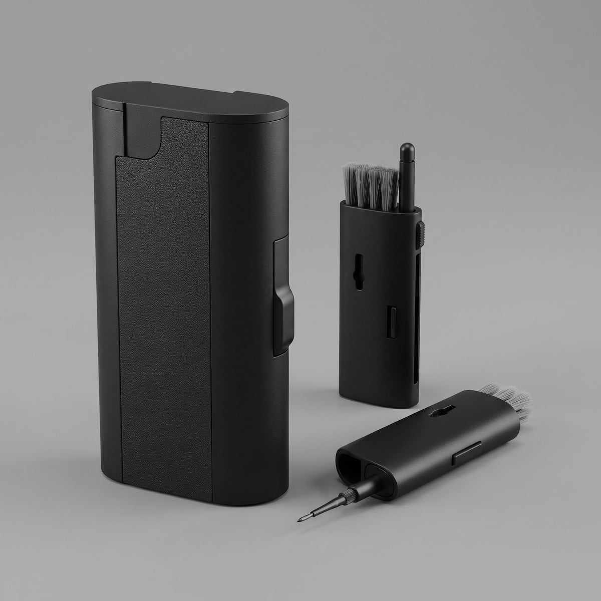 Custom screen-printed imported KIEL Giftology 7-in-1 electronics cleaning kit in black by Print365 Kenya