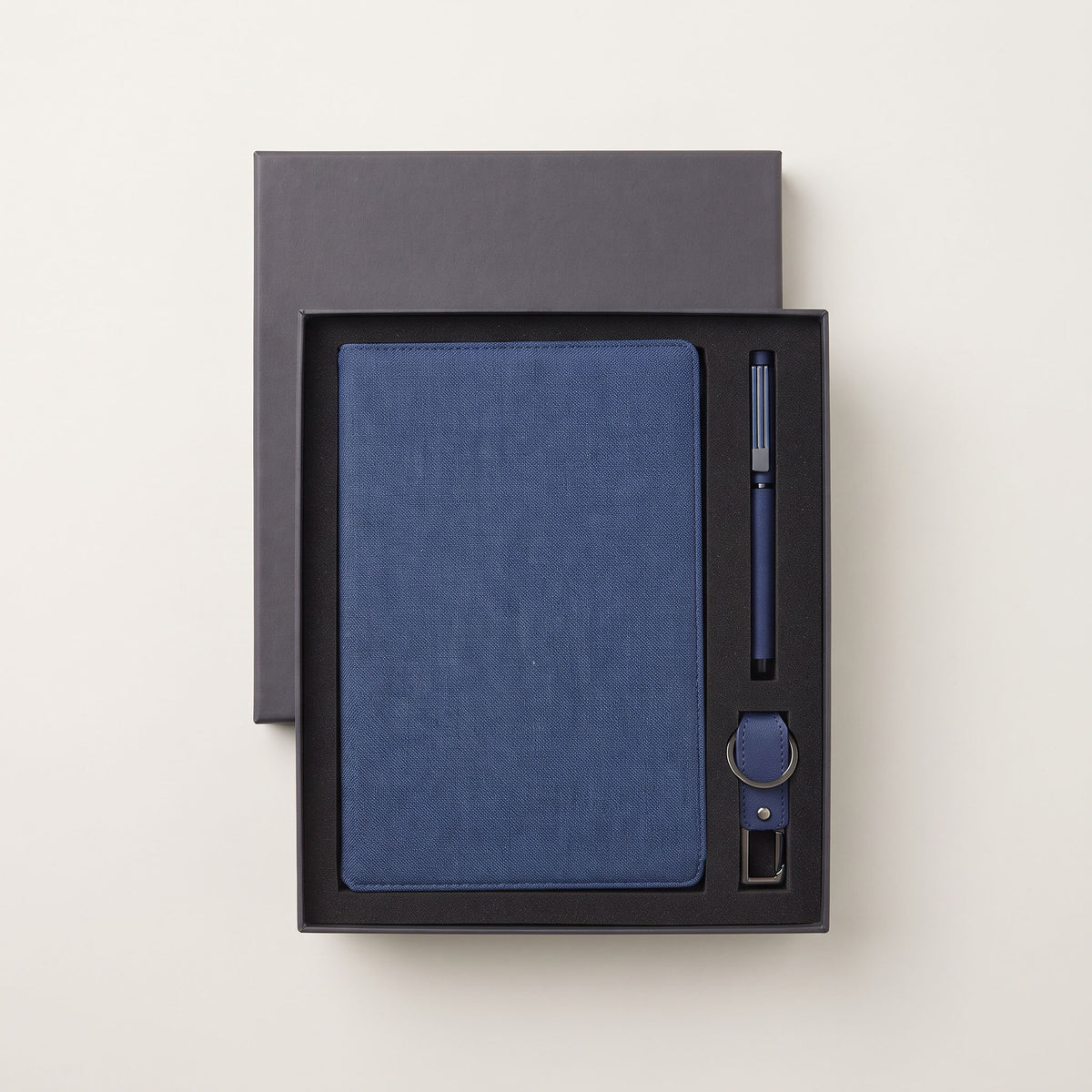 Custom laser-engraved imported LENZEN CHANGE ZERO navy sustainable 3-piece gift set by Print365 Kenya   