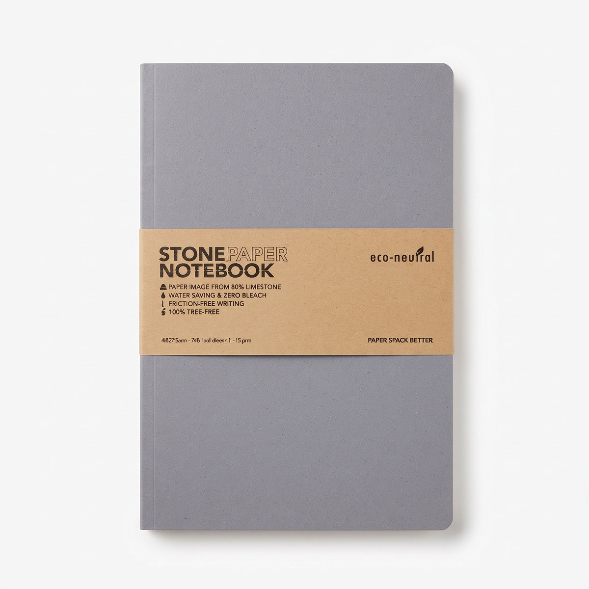 Custom screen-printed imported NEYA eco-neutral grey stone paper tree-free notebook by Print365 Kenya