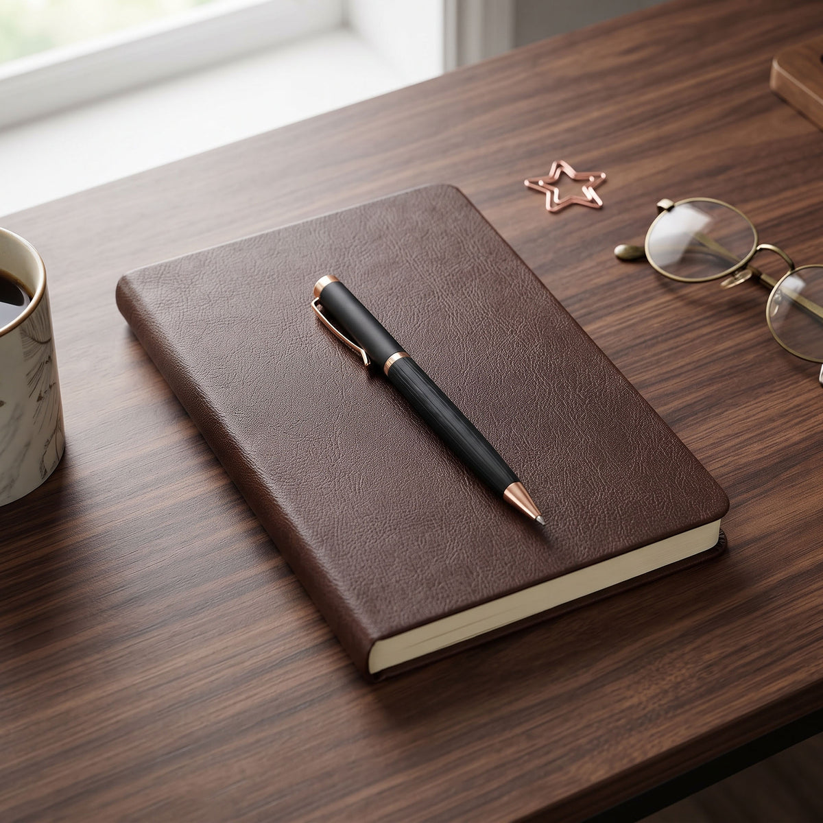 Custom laser-engraved imported PORI black metal ballpoint pen with rose gold trim by Print365 Kenya   