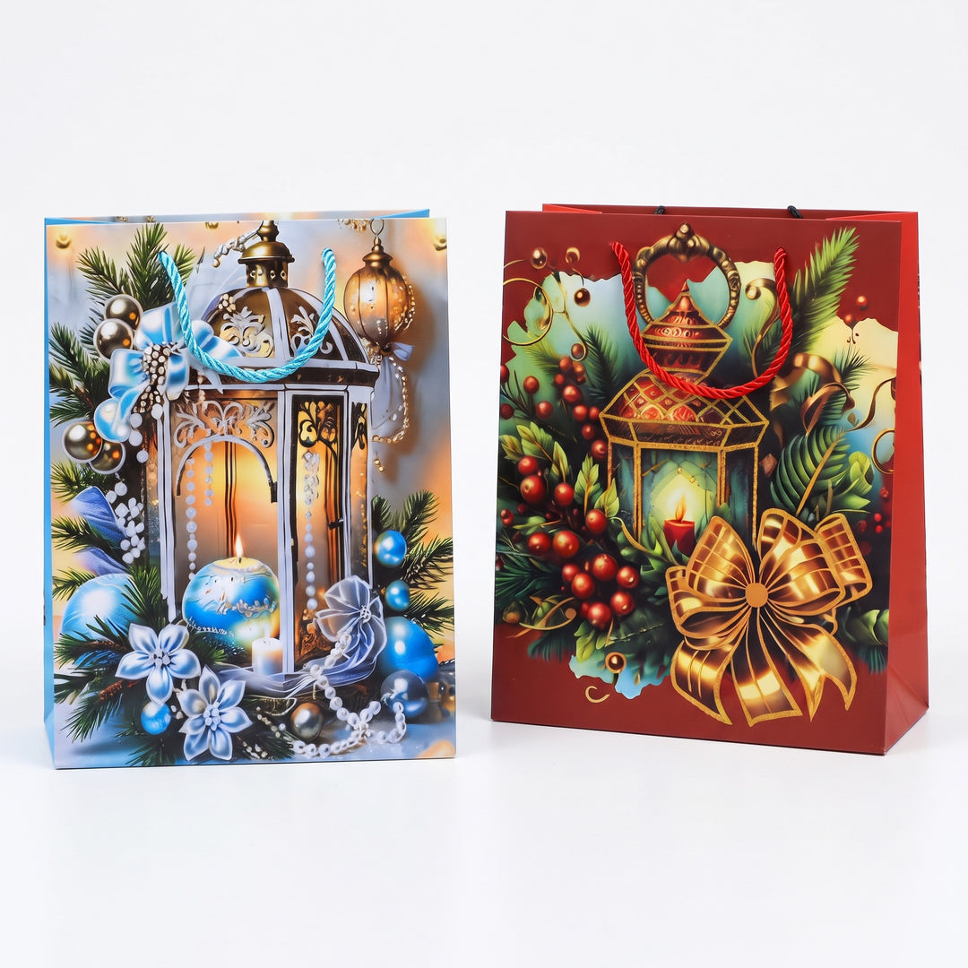 Executive B5 Christmas paper gift bags in sky blue and crimson red priced at Ksh 300 in Nairobi