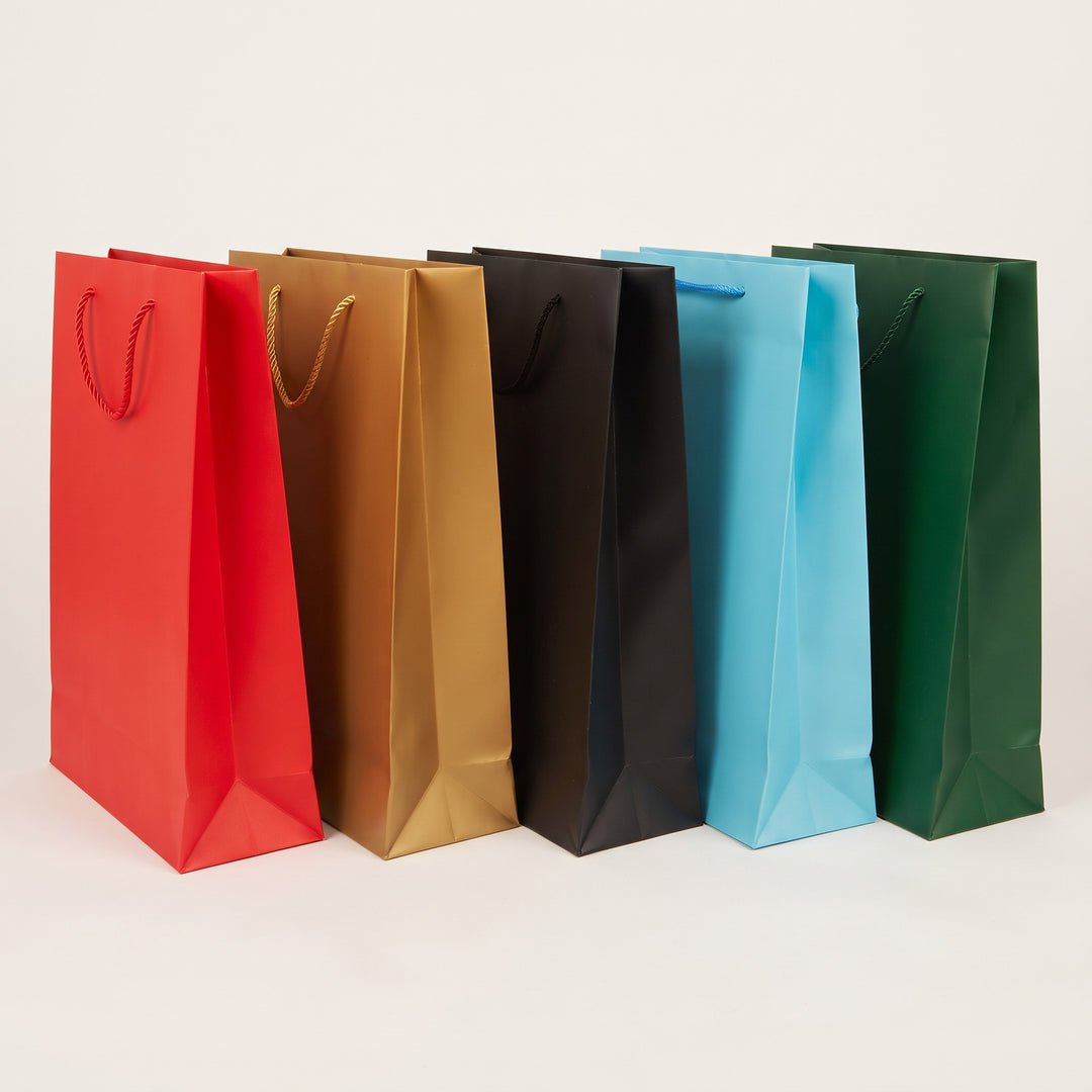 Executive A3 vertical paper gift bags in red gold black blue green priced at Ksh 400 in Nairobi