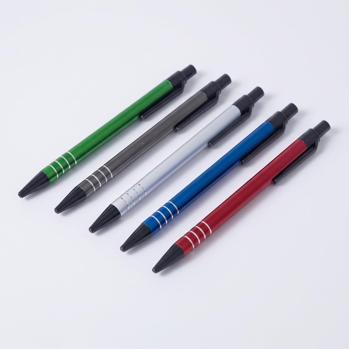 Custom laser-engraved executive metal click pen with textured grip rings by Print365 Kenya