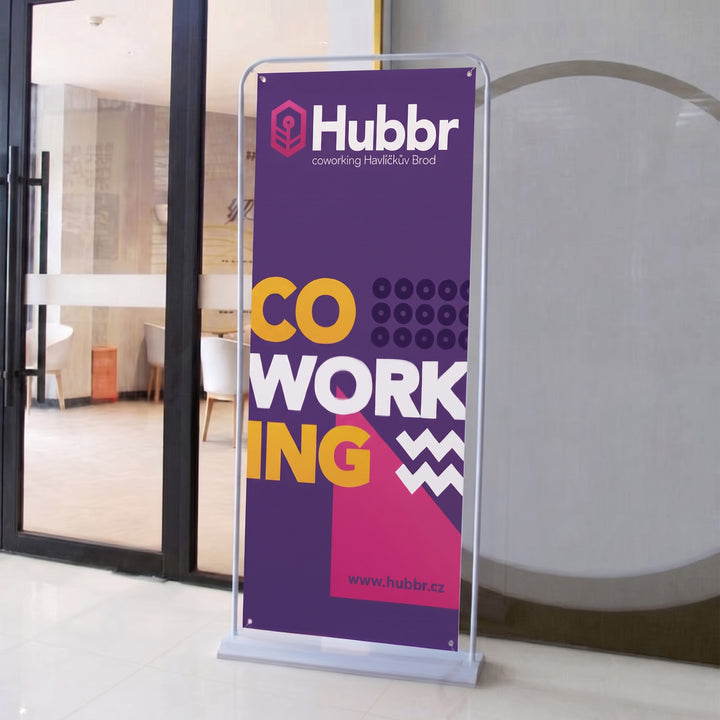Customized doorframe banner for a coworking space done by Print365 Nairobi