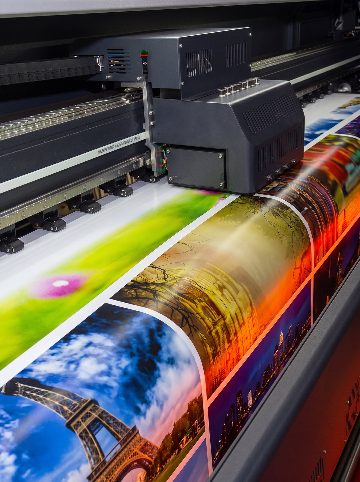 Lineup of eco-solvent printed waterproof stickers and outdoor signage displays by Print365 Nairobi