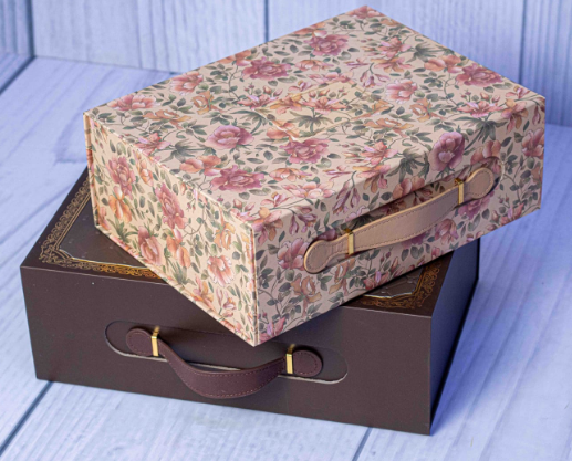 Custom foil-stamped Gentle Jack and Lady Luck executive suitcase gift boxes with leather handle by Print365 Kenya