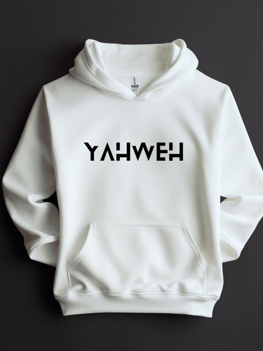 White hoodie with &