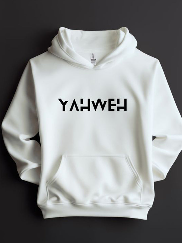 White hoodie with &