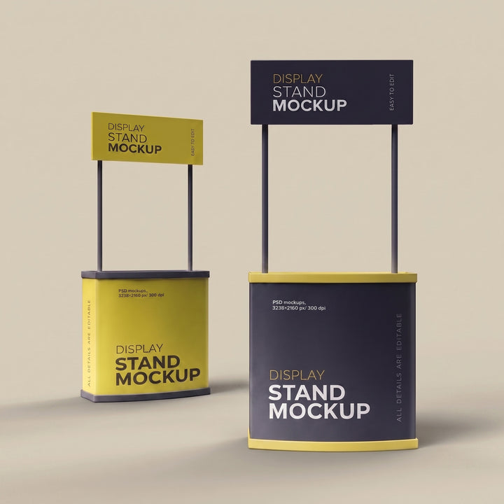 Two custom coloured promotional kiosks done by Print365 Nairobi