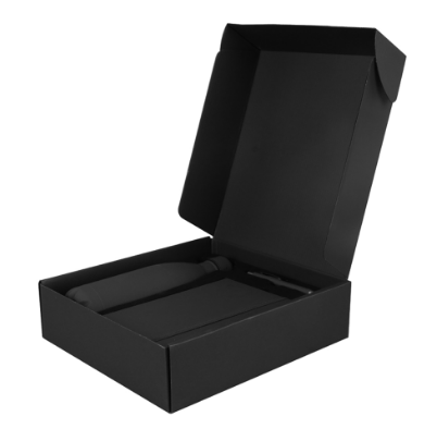 Custom laser-engraved imported LAUTA Giftology black stainless bottle notebook and pen gift set by Print365 Kenya   