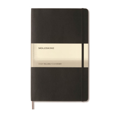 Custom debossed imported Moleskine Classic Large Ruled Hard Cover Notebook in black by Print365 Kenya