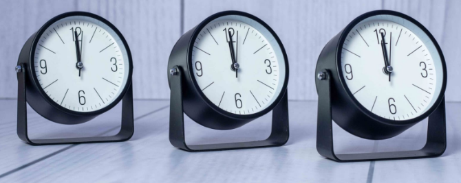 Custom laser-printed matte black swivel stand desk clock by Print365 Kenya