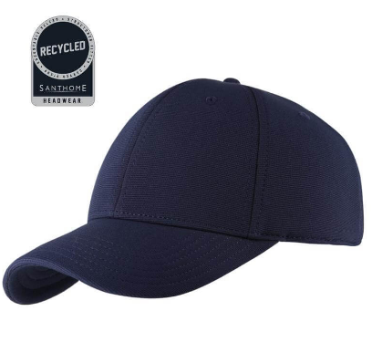 Custom embroidered imported TITAN Santhome recycled 6 panel adjustable cap in navy blue by Print365 Kenya