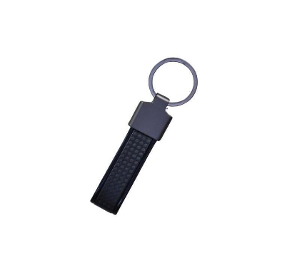 Custom laser-engraved imported VOULA black metal keychain with carbon fiber look by Print365 Kenya