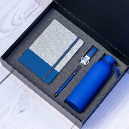 Custom laser-engraved executive 4-in-1 corporate gift set in blue by Print365 Kenya