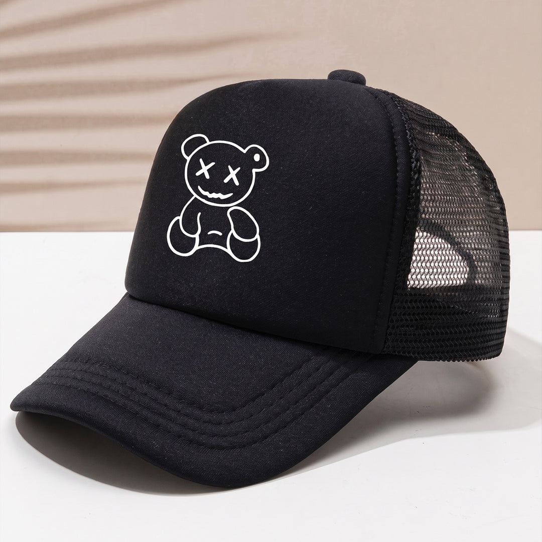 Custom printed trucker hat with breathable mesh back and snapback closure by Print365 Kenya