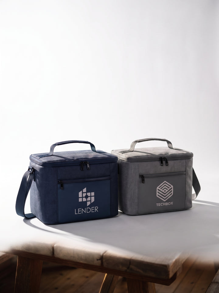 Two custom, insulated cooler bags displayed side by side done in Nairobi Kenya
