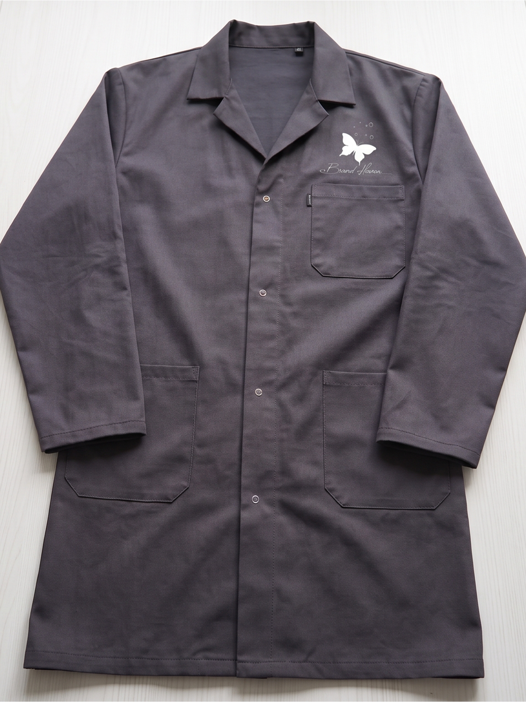 Custom printed industrial dust coat with company logo by Print365 Kenya