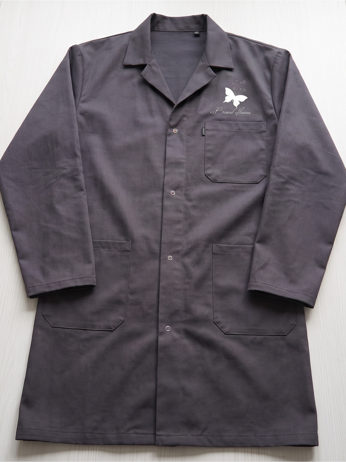 Custom printed industrial dust coat with company logo by Print365 Kenya