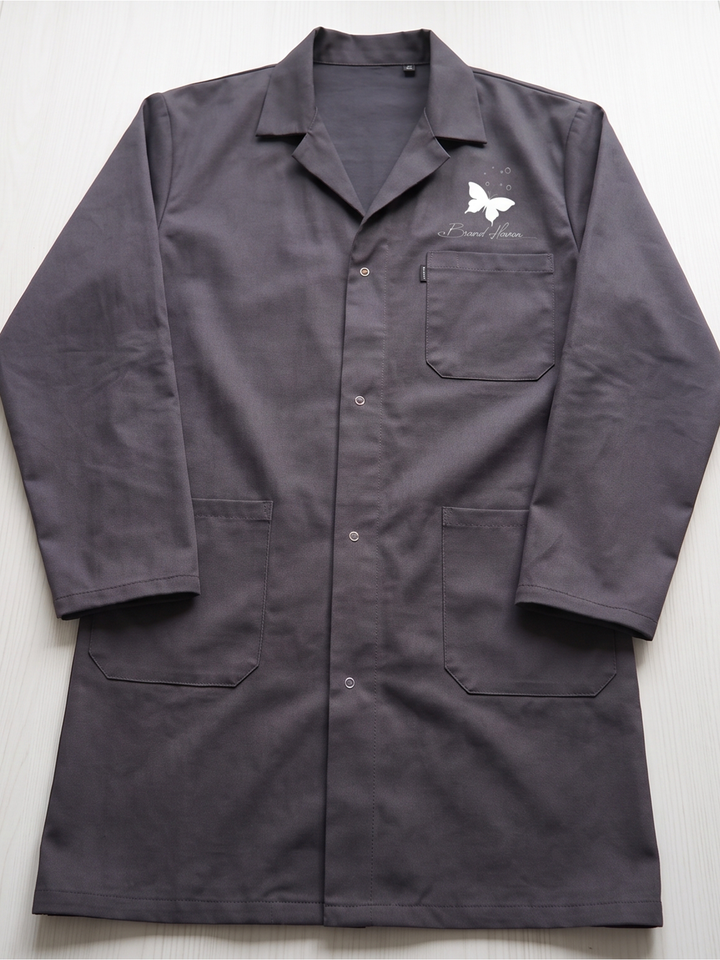 Custom printed industrial dust coat with company logo by Print365 Kenya