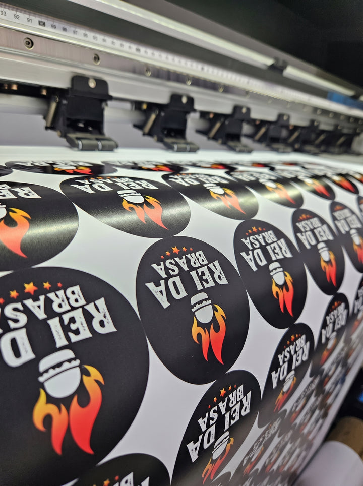 Close-up of vibrant, weather-resistant eco-solvent ink printing on glossy vinyl media by Print365 Kenya