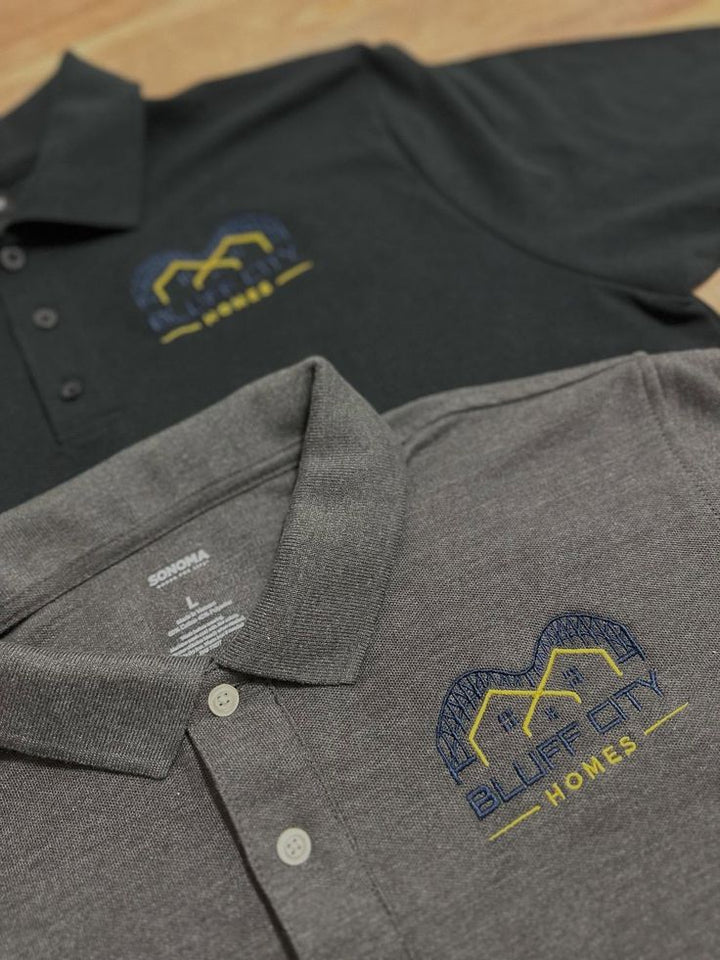 Close-up of high-density thread stitching on a custom corporate uniform done by Print365 Kenya