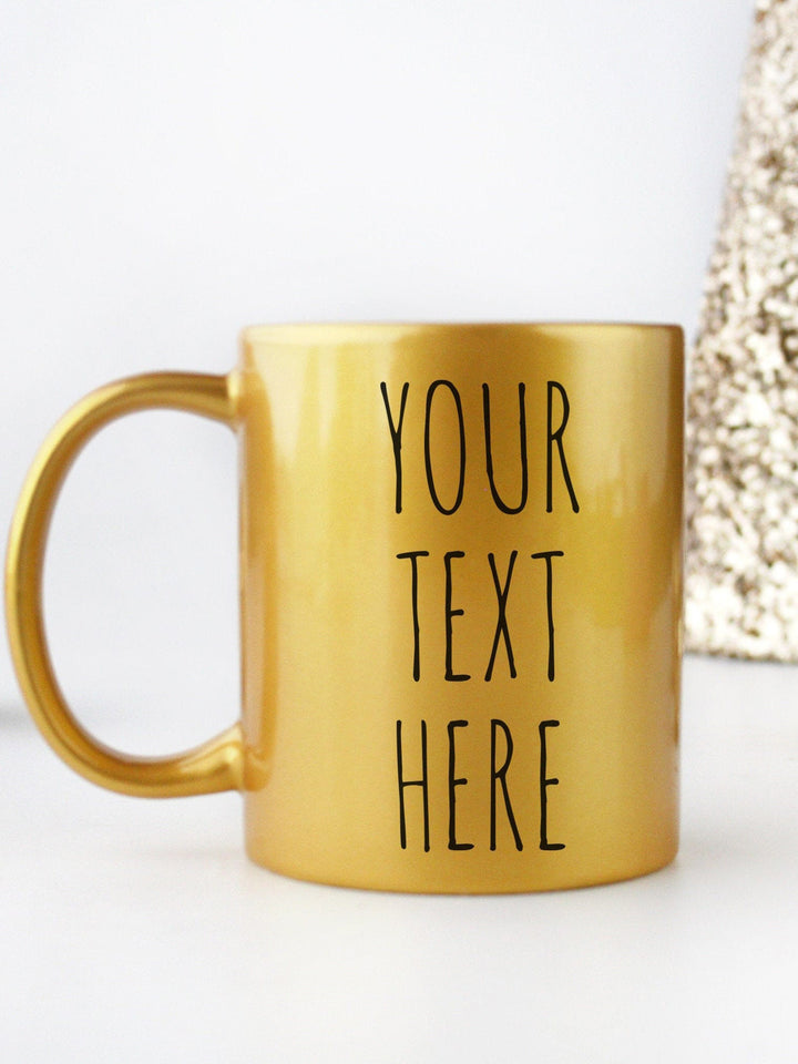 Custom printed gold coated ceramic mug with corporate logo by Print365 Kenya