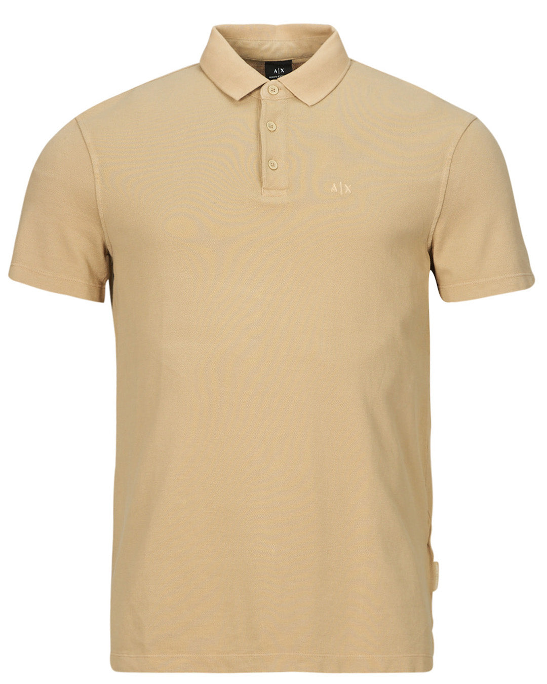 Close up of breathable cotton polo shirt collar and buttons