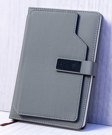 Custom laser-engraved executive A5 layered leatherette notebook with metal clip by Print365 Kenya