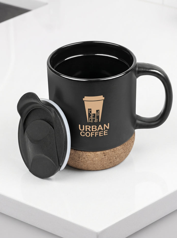 Close-up of customized thermos cup displaying "Urban Coffee" logo done in Nairobi Kenya
