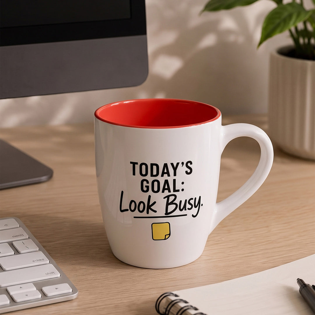 Custom printed two-toned concave ceramic mug with a colored inner lining  by Print365 Kenya
