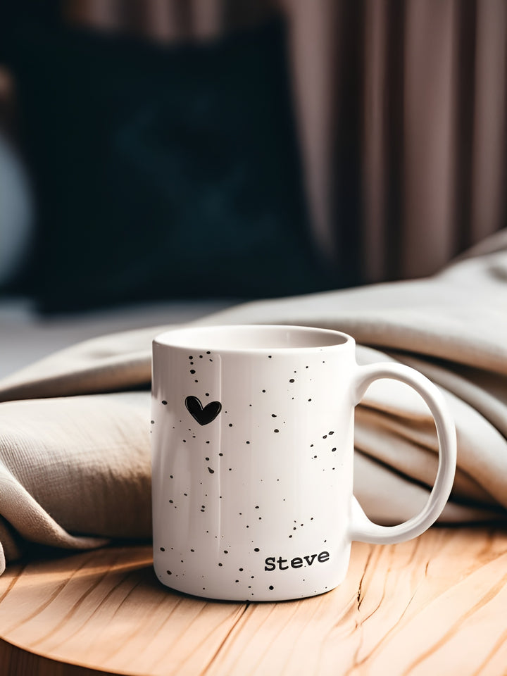 Custom white mug personalized with name on one side in Nairobi